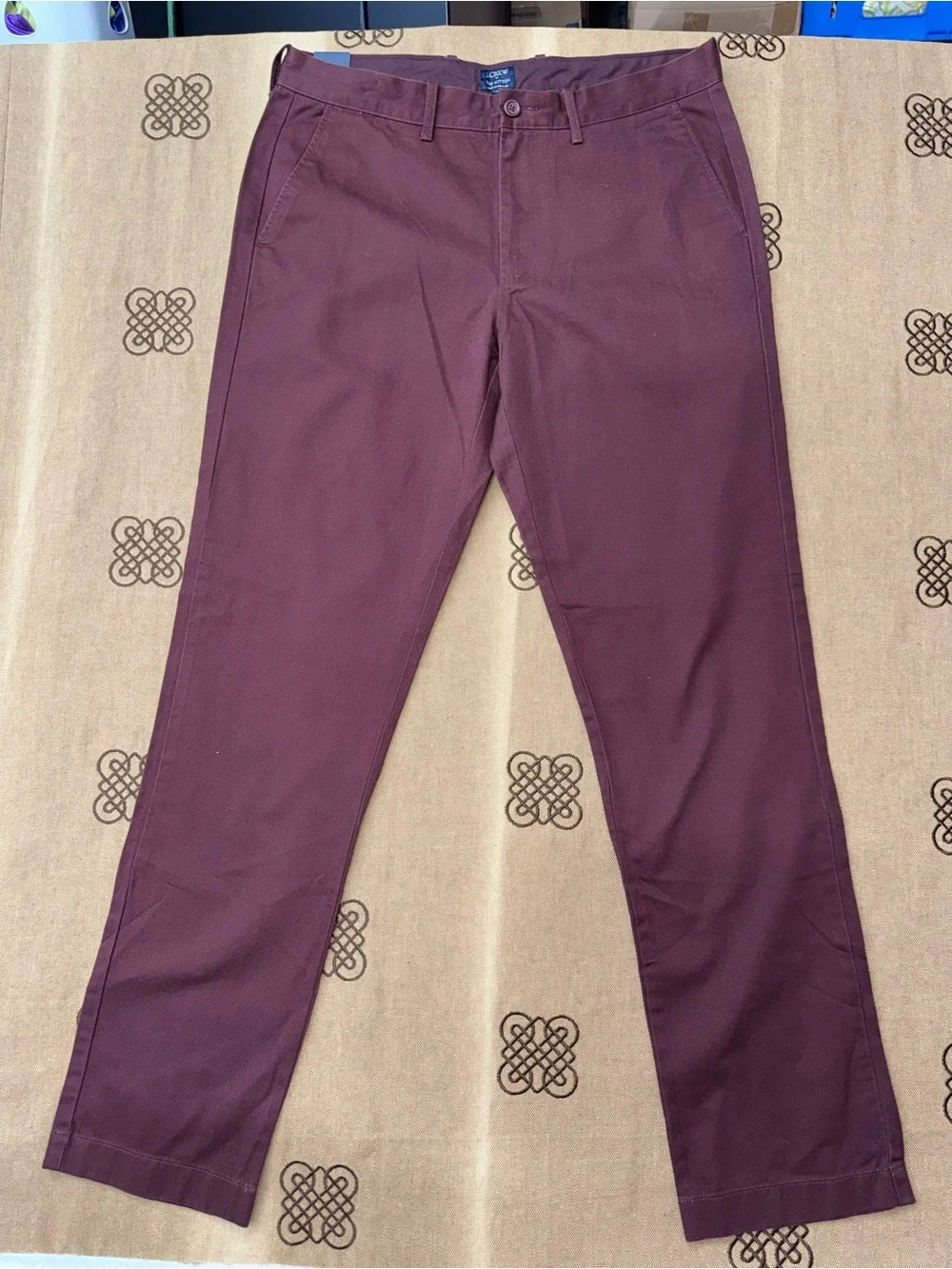 J.Crew NWT! Men'S The Sutton Slim Fit Pants In Burgundy Size 34